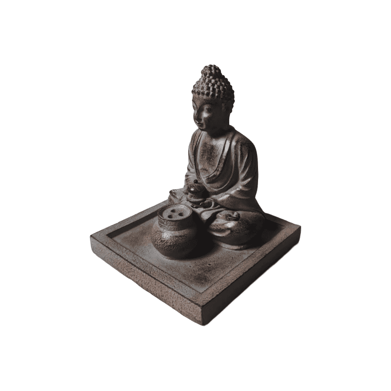 PORTAINCIENSO BUDHA MEDITANDO Y CUENCO